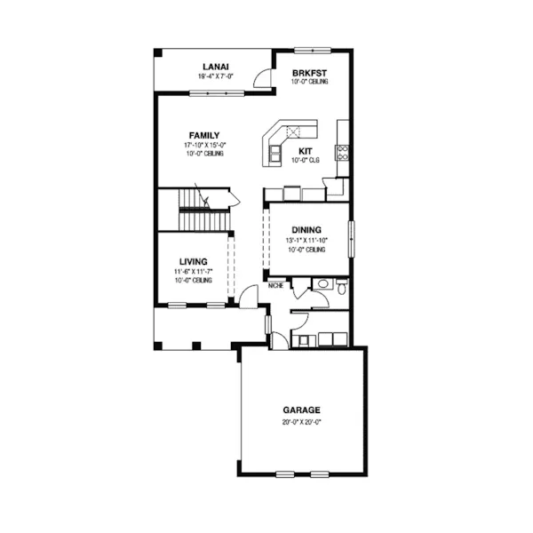 Mediterranean House Plan First Floor - El Paso Spanish Sunbelt Home 116D-0010 - Search House Plans and More