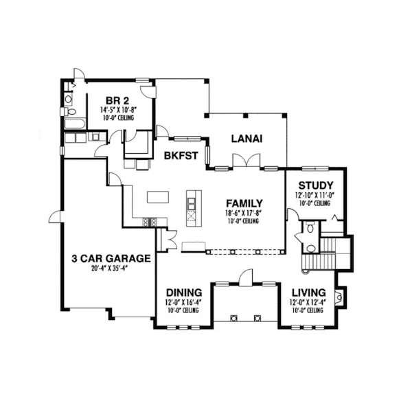 Early American House Plan First Floor - Malta Bend Luxury Italian Home 116D-0013 - Shop House Plans and More