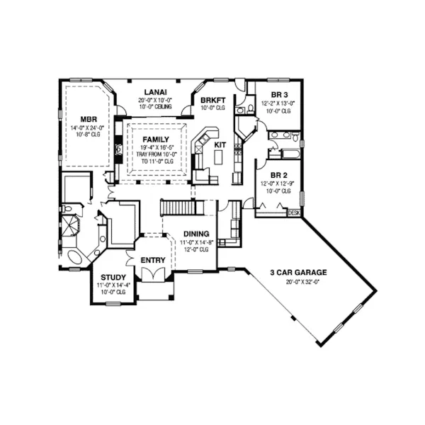 Traditional House Plan First Floor - Camrose Cove Luxury Ranch Home 116D-0014 - Search House Plans and More