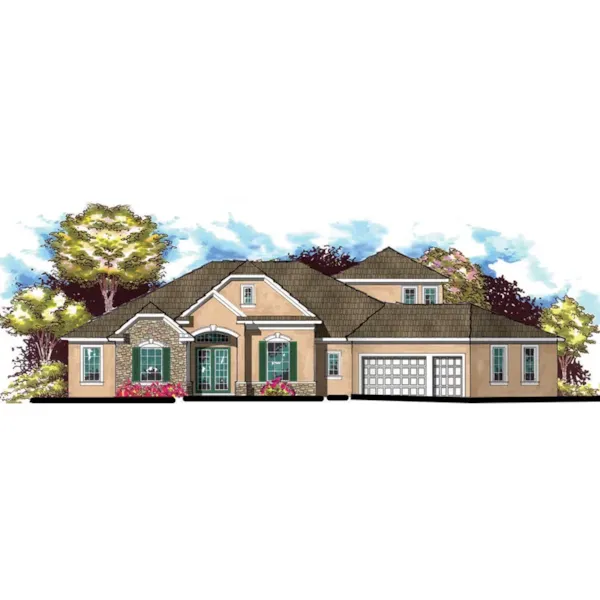 Traditional House Plan Front of Home - Camrose Cove Luxury Ranch Home 116D-0014 - Search House Plans and More