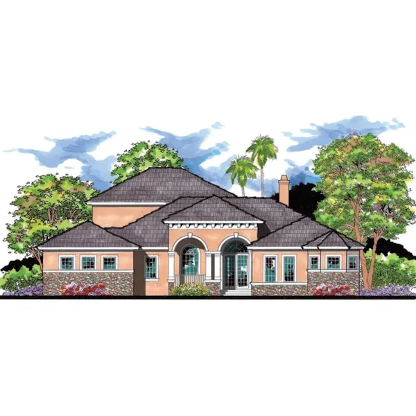 Traditional House Plan Front of Home - Southwick Florida Style Home 116D-0015 - Shop House Plans and More