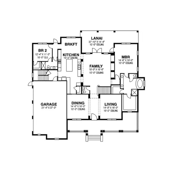 Traditional House Plan First Floor - Mellowridge Plantation Home 116D-0018 - Shop House Plans and More