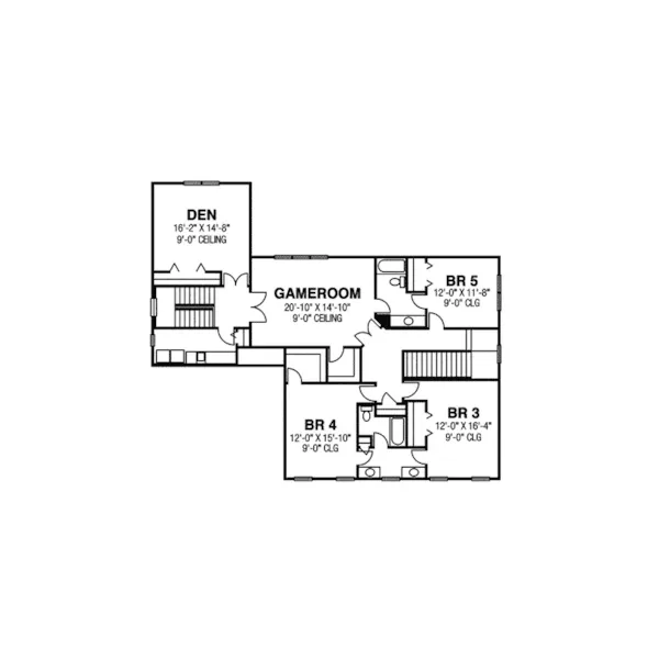 Traditional House Plan Second Floor - Mellowridge Plantation Home 116D-0018 - Shop House Plans and More