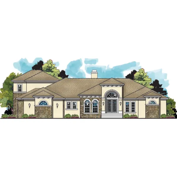 Mediterranean House Plan Front of Home - La Marite Mediterranean Home 116D-0019 - Shop House Plans and More