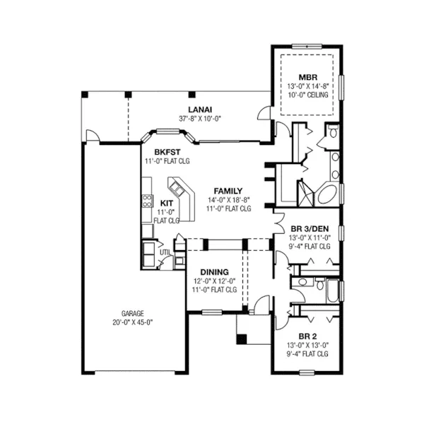 Craftsman House Plan First Floor - Fainberg Stucco Style Home 116D-0024 - Search House Plans and More