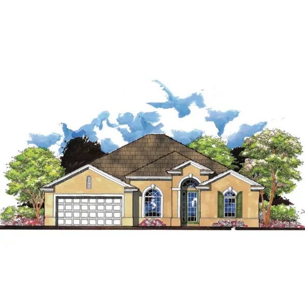 Craftsman House Plan Front of Home - Fainberg Stucco Style Home 116D-0024 - Search House Plans and More