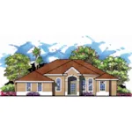 Ranch House Plan Front of Home - Esperanza Mediterranean Home 116D-0028 - Search House Plans and More