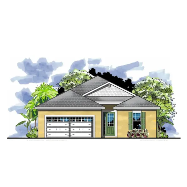 Bungalow House Plan Front of Home - Rochelle Cove Sunbelt Home 116D-0029 - Shop House Plans and More