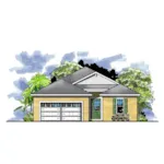 Ranch House Plan Front of Home - Rochelle Cove Sunbelt Home 116D-0029 - Shop House Plans and More