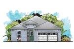 Florida House Plan Front of Home - Sabal Sunbelt Ranch Home 116D-0030 - Shop House Plans and More