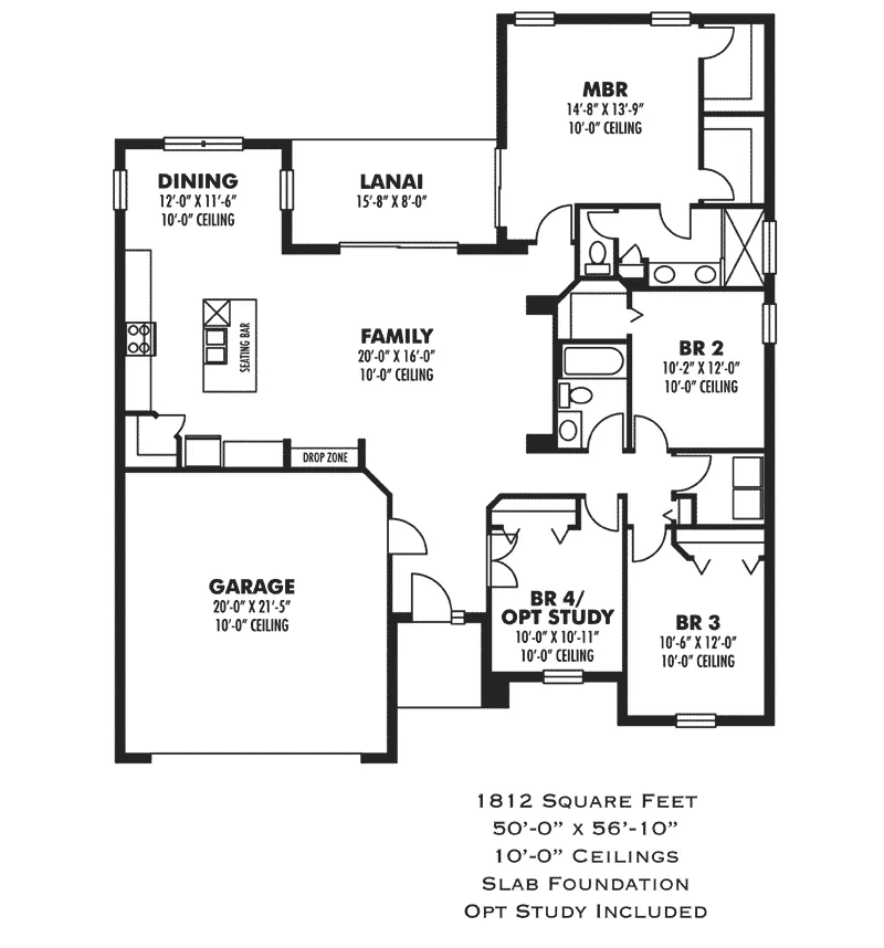 Bungalow House Plan First Floor - Mandara Ranch Home 116D-0032 - Shop House Plans and More