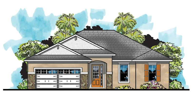 Bungalow House Plan Front of Home - Mandara Ranch Home 116D-0032 - Shop House Plans and More