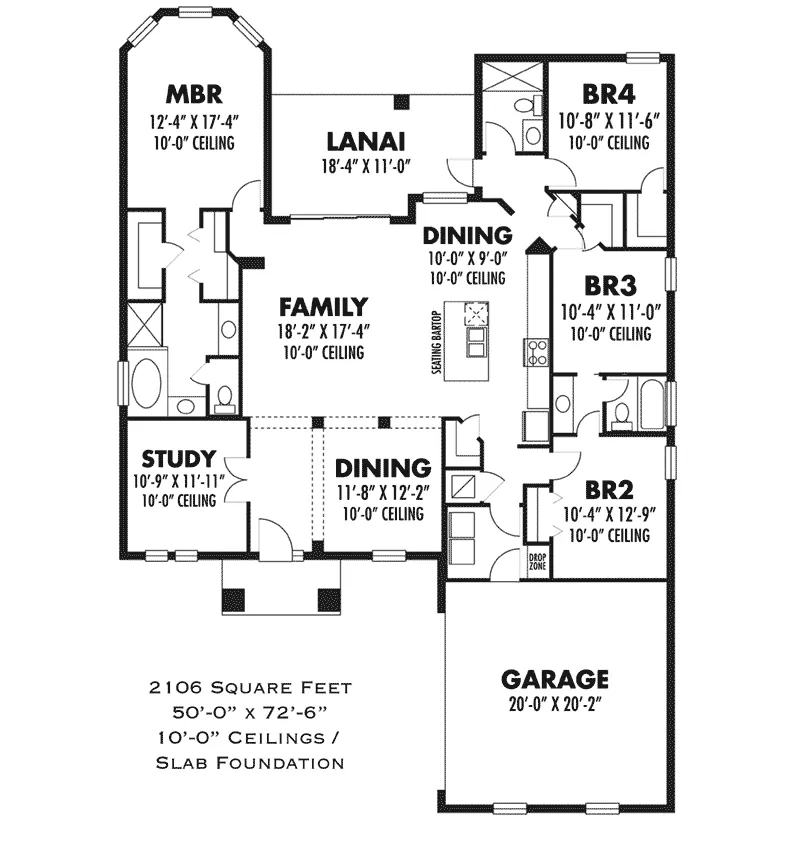 Ranch House Plan First Floor - Martens Craftsman Home 116D-0033 - Shop House Plans and More