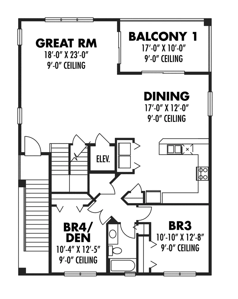 Florida House Plan First Floor - Monita Mediterranean Home 116D-0036 - Shop House Plans and More