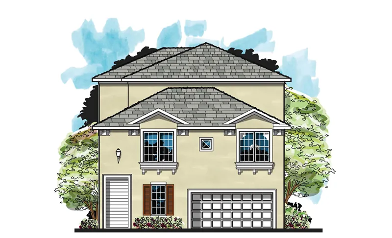Florida House Plan Front of Home - Monita Mediterranean Home 116D-0036 - Shop House Plans and More