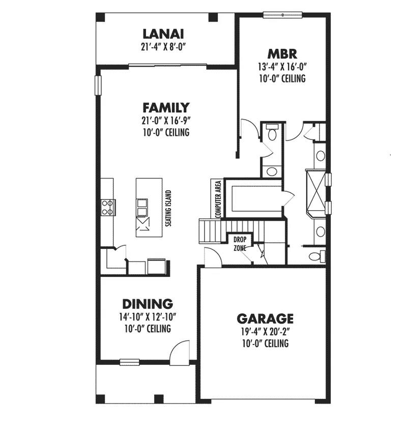 Bungalow House Plan First Floor - Orlando Craftsman Home 116D-0038 - Shop House Plans and More