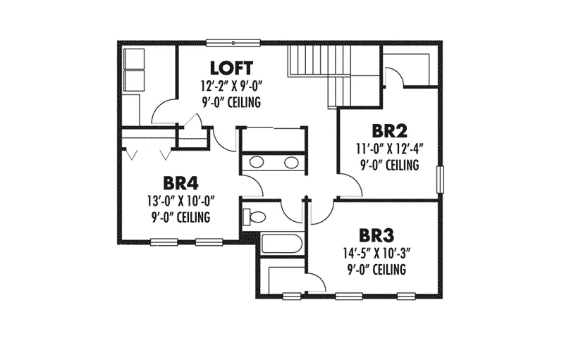 Bungalow House Plan Second Floor - Orlando Craftsman Home 116D-0038 - Shop House Plans and More