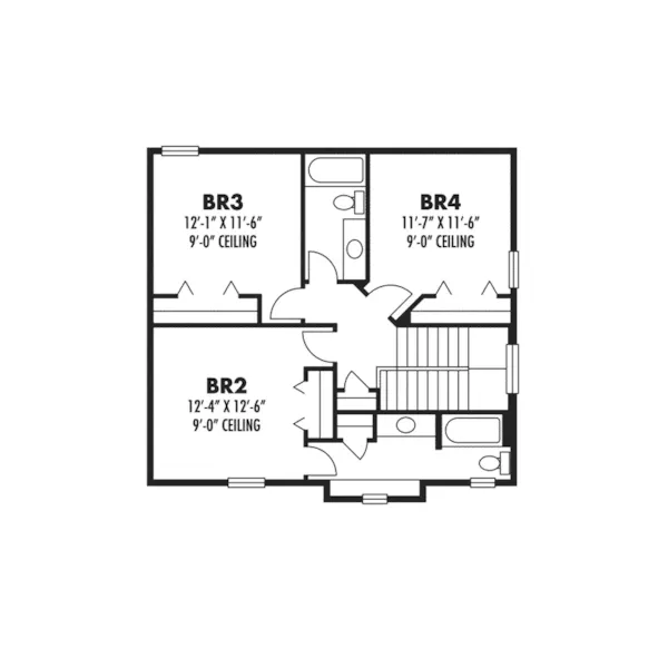 Craftsman House Plan Second Floor - Perla Florida Sunbelt Home 116D-0042 - Shop House Plans and More