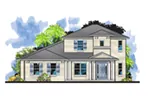Berm House Plan Front of Home - Perla Florida Sunbelt Home 116D-0042 - Shop House Plans and More