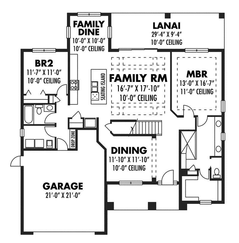 Bungalow House Plan First Floor - Planters Craftsman Home 116D-0045 - Shop House Plans and More