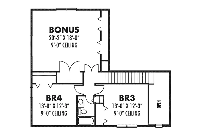 Bungalow House Plan Second Floor - Planters Craftsman Home 116D-0045 - Shop House Plans and More