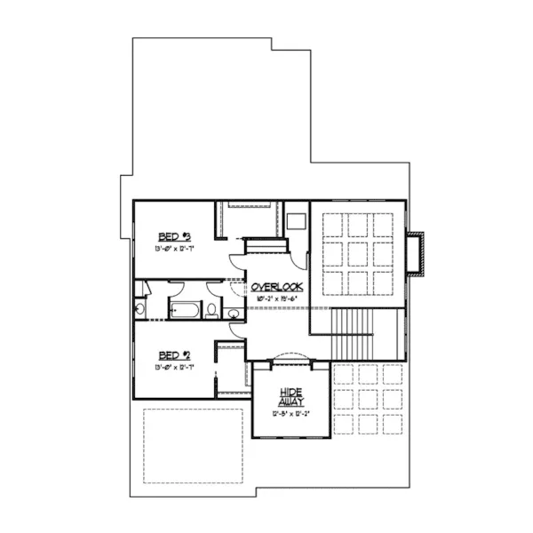 Craftsman House Plan Second Floor - Lariat European Home 119D-0001 - Shop House Plans and More