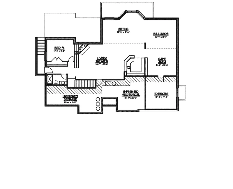 Tudor House Plan Second Floor - Levittown Creek Ranch Home 119D-0002 - Shop House Plans and More
