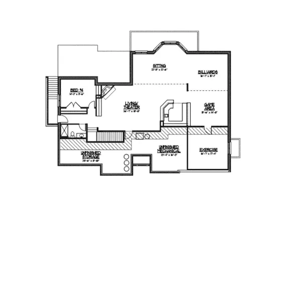 English Cottage House Plan Second Floor - Levittown Creek Ranch Home 119D-0002 - Shop House Plans and More