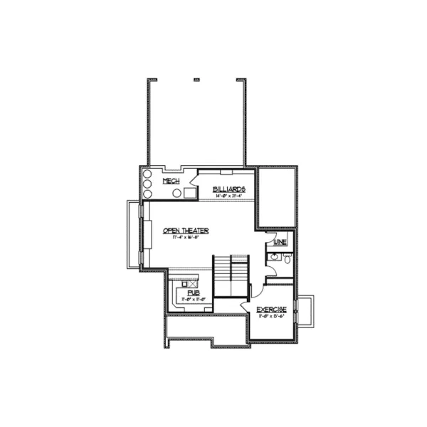 Italian House Plan Lower Level Floor - Helmsdale Neoclassical Home 119D-0003 - Search House Plans and More