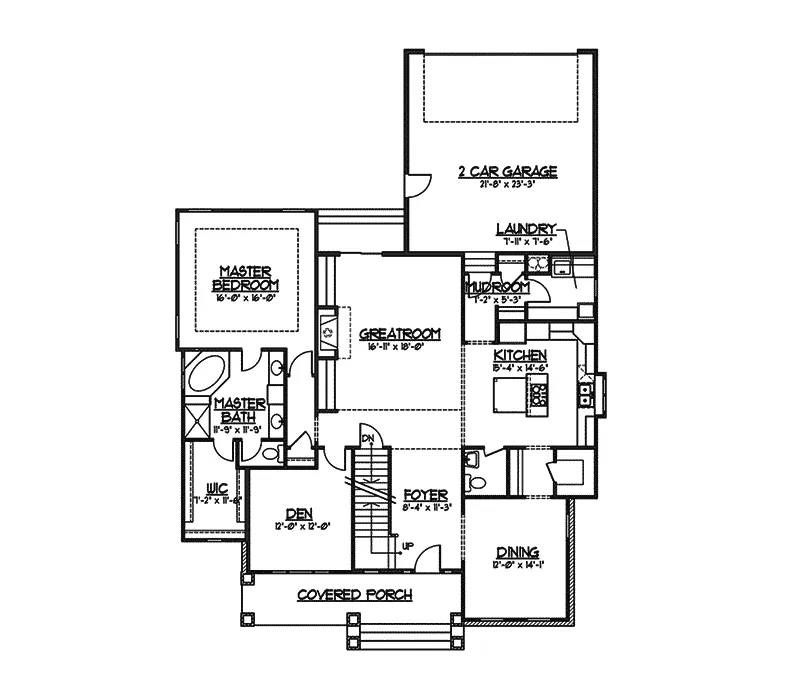 Shingle House Plan First Floor - Glencorse Bungalow Home 119D-0004 - Search House Plans and More