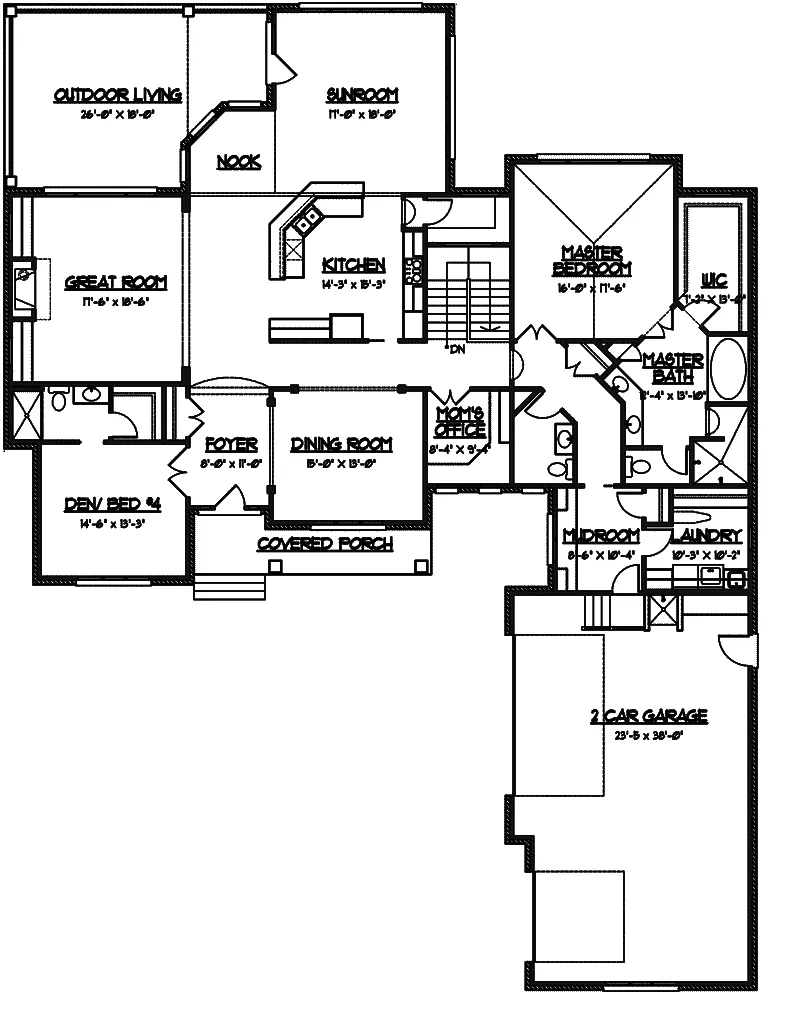 European House Plan First Floor - Strathearn Craftsman Home 119D-0005 - Shop House Plans and More