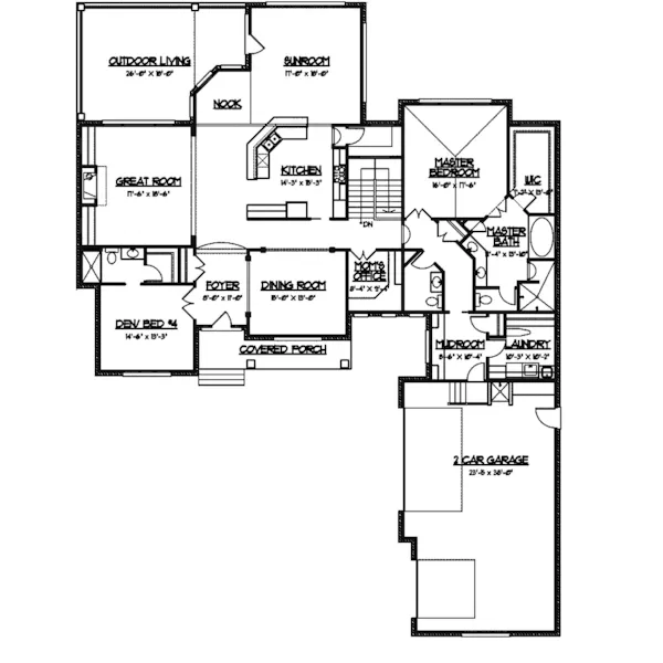 European House Plan First Floor - Strathearn Craftsman Home 119D-0005 - Shop House Plans and More