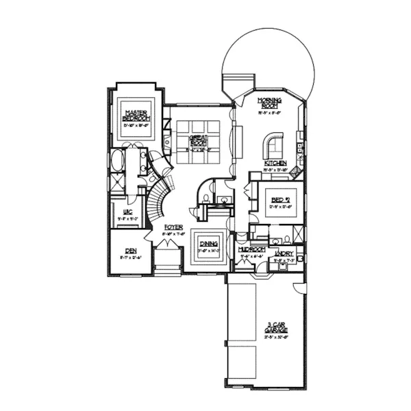 Neoclassical House Plan First Floor - Flora Park Country French Home 119D-0007 - Search House Plans and More