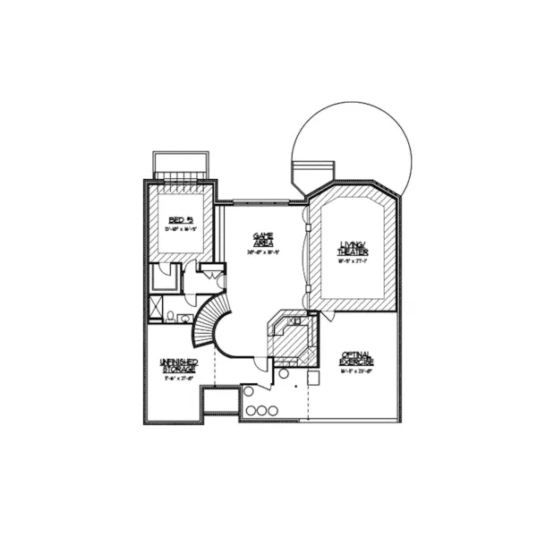 Neoclassical House Plan Lower Level Floor - Flora Park Country French Home 119D-0007 - Search House Plans and More