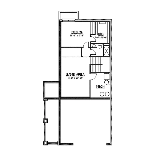 Colonial House Plan Lower Level Floor - Wardour Craftsman Home 119D-0008 - Shop House Plans and More