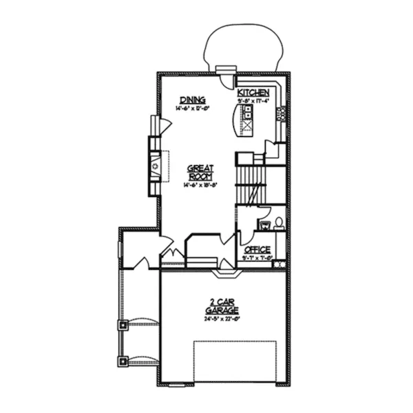 Contemporary House Plan First Floor - Hafton Craftsman Home 119D-0010 - Search House Plans and More