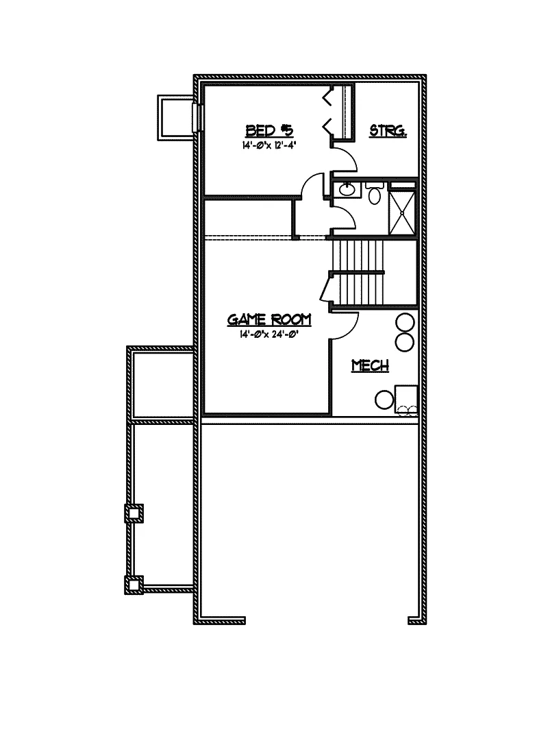 Craftsman House Plan Lower Level Floor - Hafton Craftsman Home 119D-0010 - Search House Plans and More