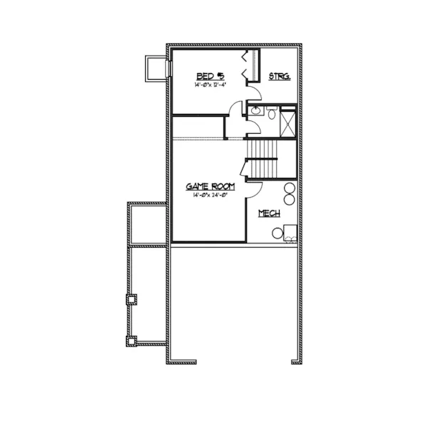 Contemporary House Plan Lower Level Floor - Hafton Craftsman Home 119D-0010 - Search House Plans and More