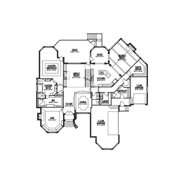 Tudor House Plan First Floor - Skylark English Cottage Home 119S-0001 - Shop House Plans and More