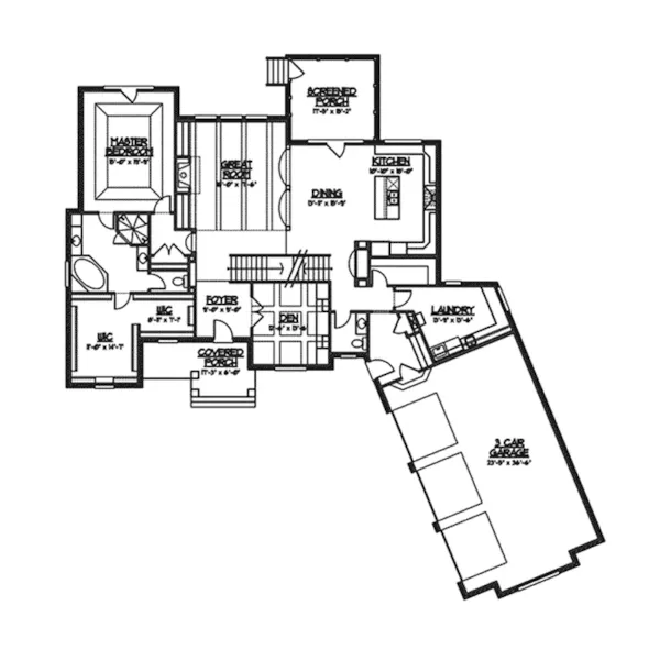 European House Plan First Floor - Hemford Falls Neoclassical Home 119S-0003 - Search House Plans and More