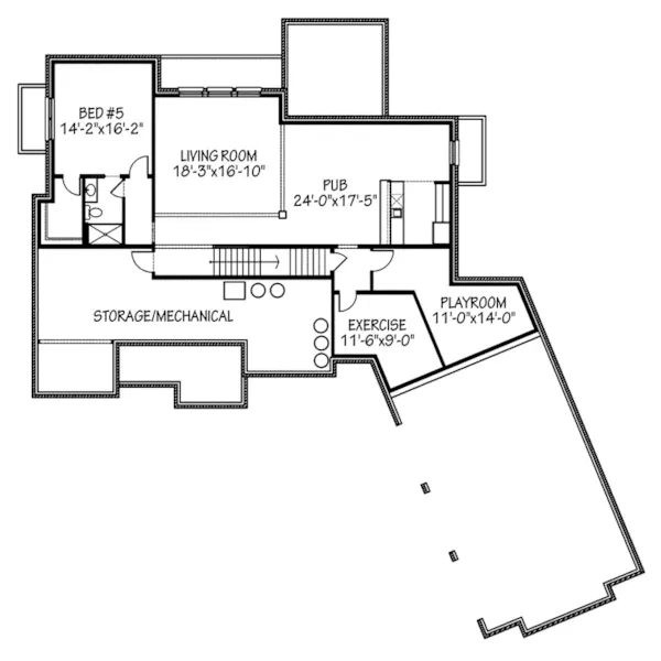 European House Plan Lower Level Floor - Hemford Falls Neoclassical Home 119S-0003 - Search House Plans and More