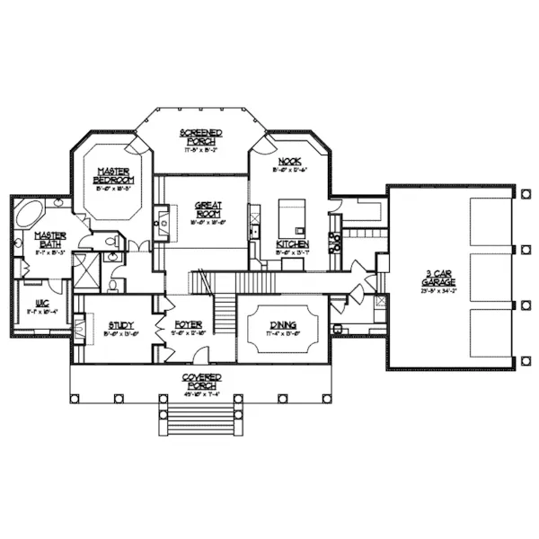 Traditional House Plan First Floor - Shelbyville Manor European Home 119S-0004 - Shop House Plans and More