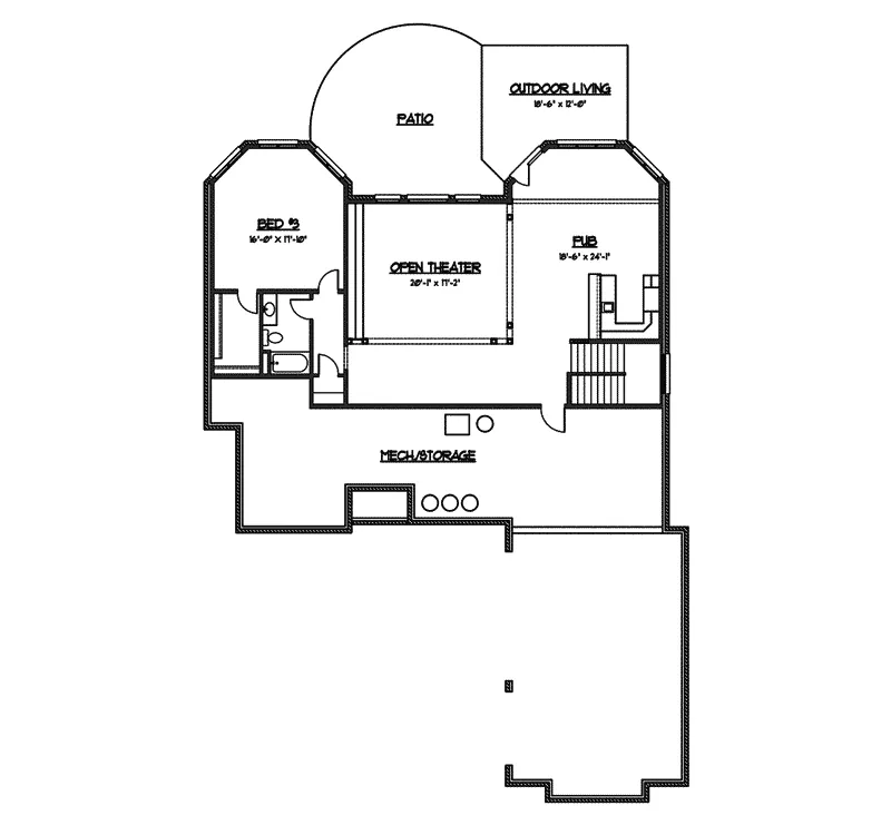 European House Plan Lower Level Floor - Carmarthen Luxury Tudor Home 119S-0005 - Search House Plans and More
