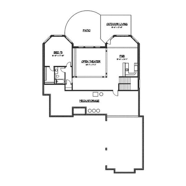 English Cottage House Plan Lower Level Floor - Carmarthen Luxury Tudor Home 119S-0005 - Search House Plans and More