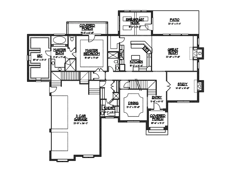 Country House Plan First Floor - Hemlock Manor Luxury Home 119S-0006 - Search House Plans and More