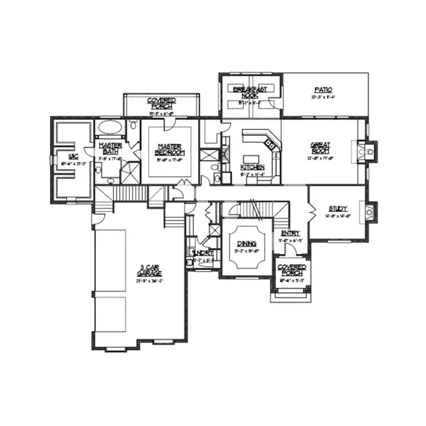 Country House Plan First Floor - Hemlock Manor Luxury Home 119S-0006 - Search House Plans and More