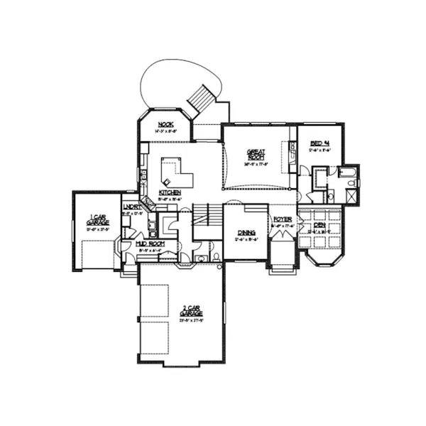 English Cottage House Plan First Floor - Sharon Hill Luxury Home 119S-0007 - Shop House Plans and More