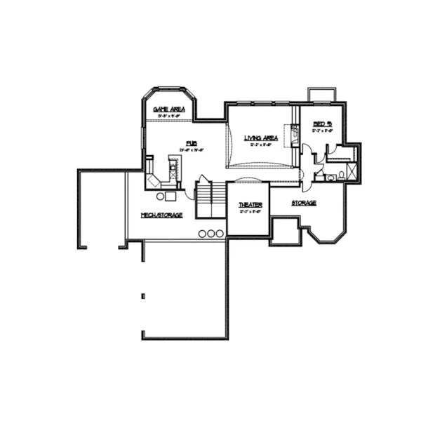 English Cottage House Plan Lower Level Floor - Sharon Hill Luxury Home 119S-0007 - Shop House Plans and More