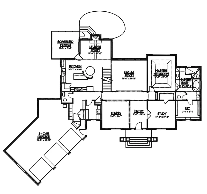 Shingle House Plan First Floor - Zoe Rustic Cottage Home 119S-0009 - Shop House Plans and More