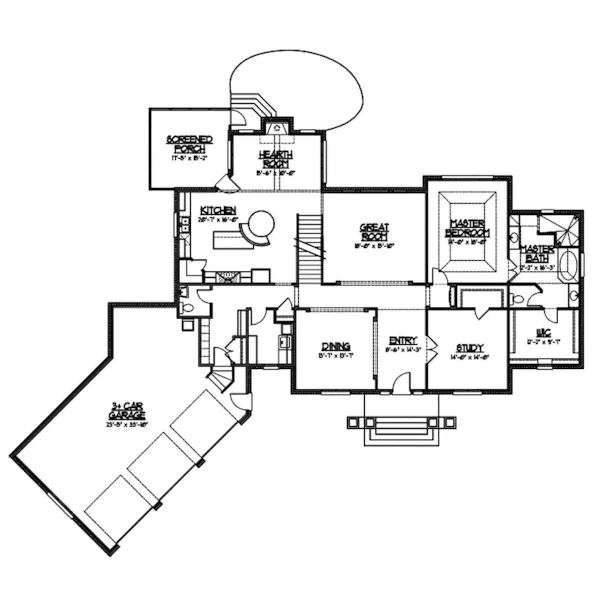 Shingle House Plan First Floor - Zoe Rustic Cottage Home 119S-0009 - Shop House Plans and More